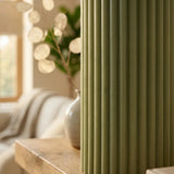 Stumpenkerze Classic Grün – Nahaufnahme Materialdetail