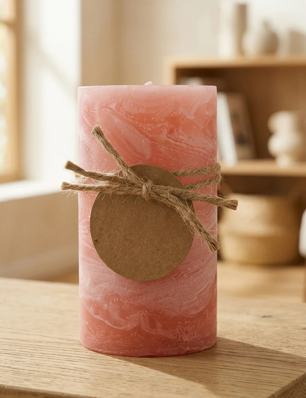 Stumpenkerze Gradienta Pink – Nahaufnahme Materialdetail