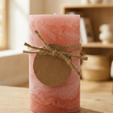 Stumpenkerze Gradienta Pink – Nahaufnahme Materialdetail