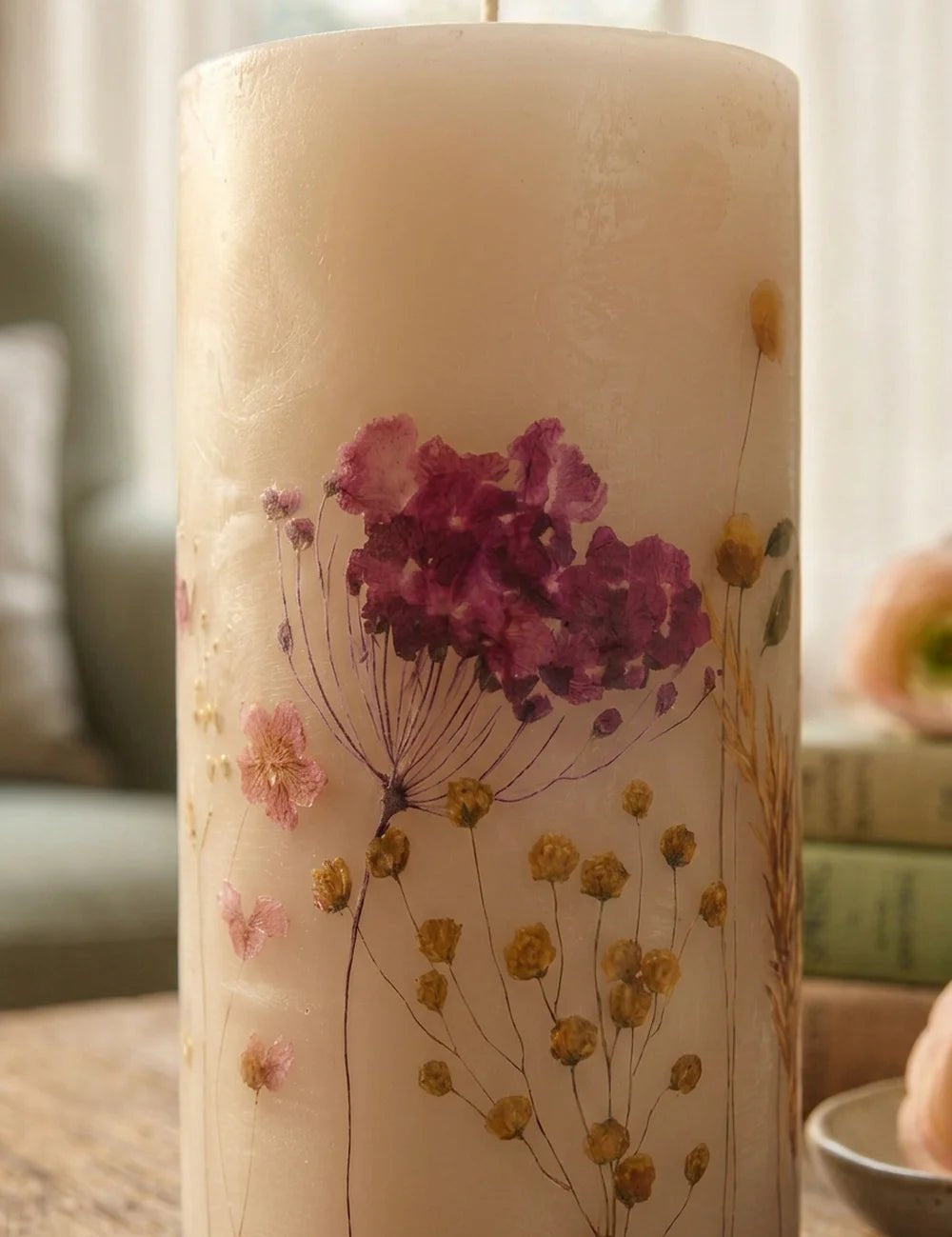Stumpenkerze Mathilda – Nahaufnahme Materialdetail