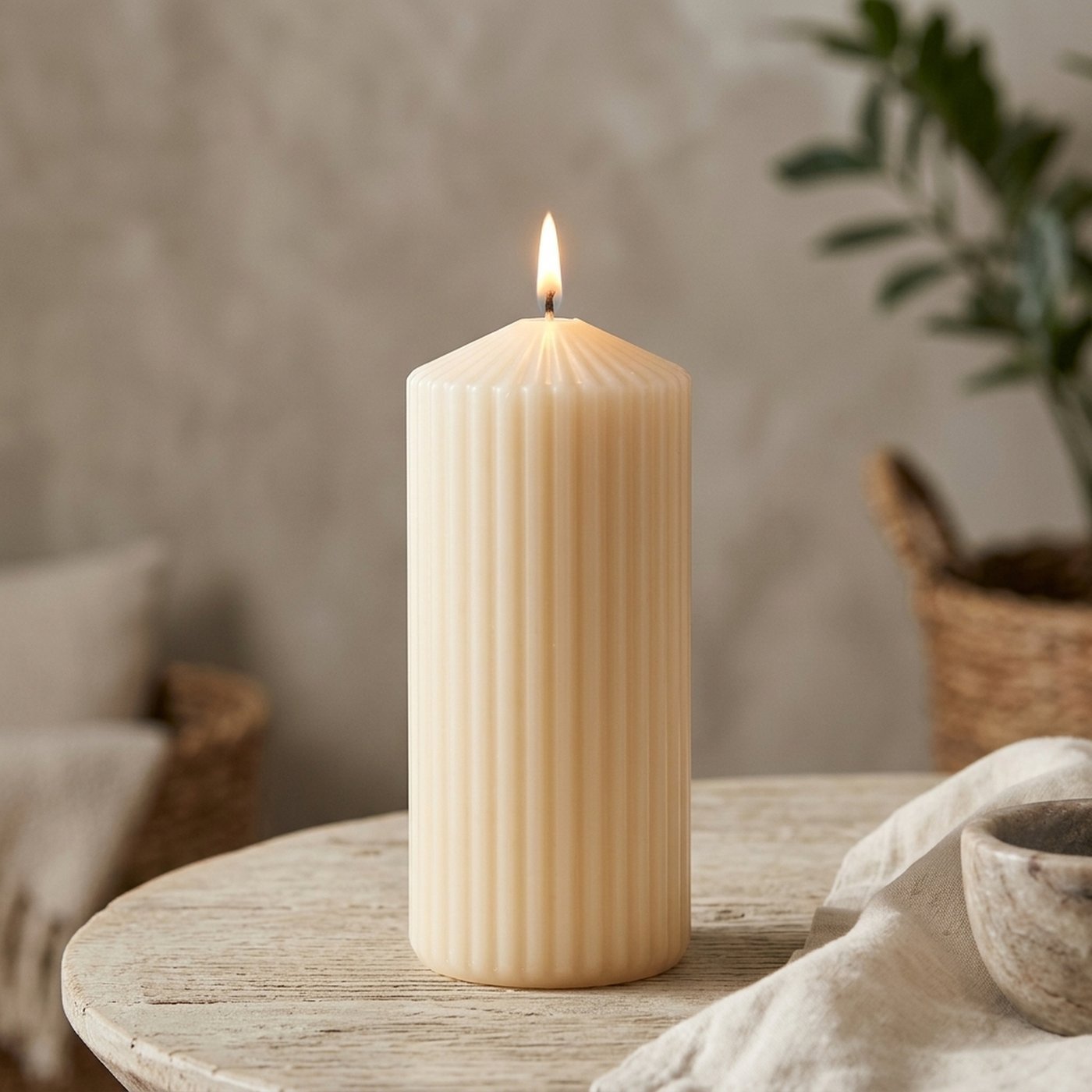 Stumpenkerzen Rillea, 15 cm - WohnSinn
