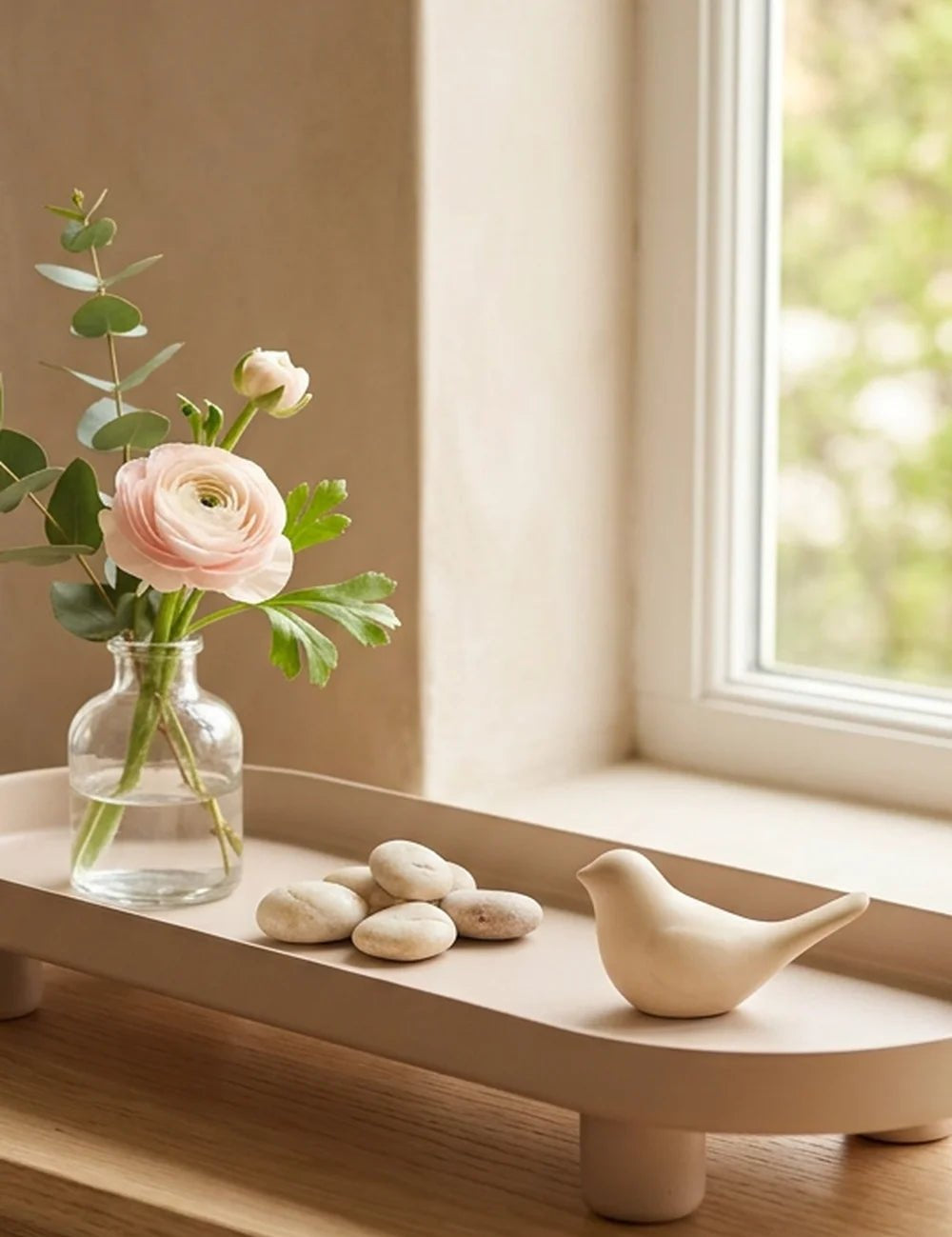 Tablett Manon Beige – Ansicht von der Seite
