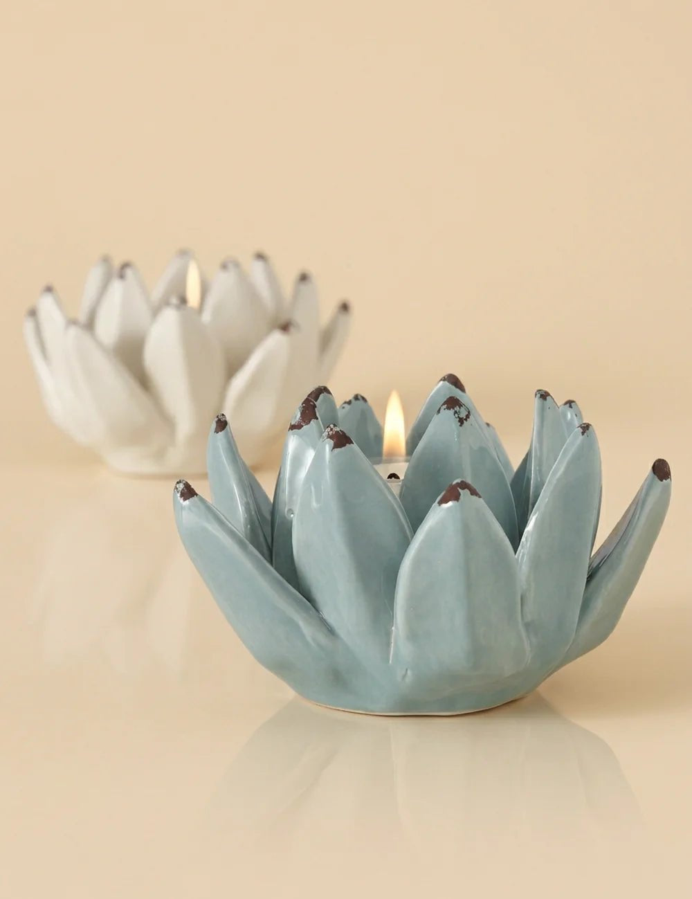 Teelichthalter Lotus – Nahaufnahme Materialdetail