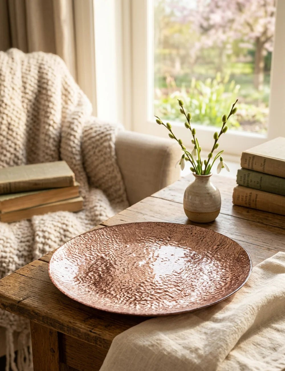 Teller Maroni Rosegold – in Gruppenarrangement dekoriert