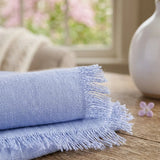 Tischläufer Lenea Hellblau – Nahaufnahme Materialdetail