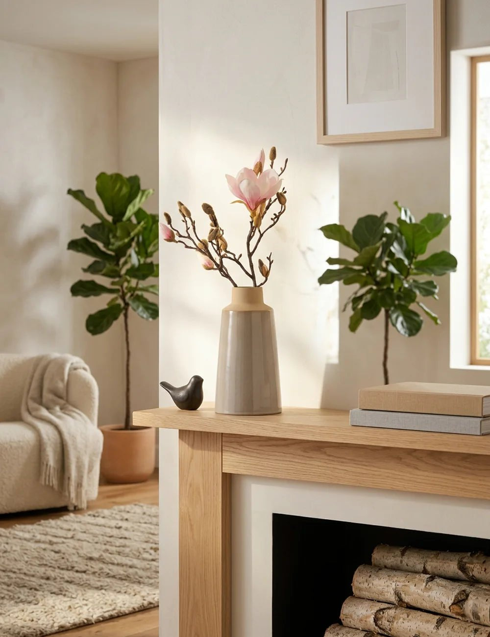 Vase Catrinia 19 cm – dekoriert im Wohnambiente