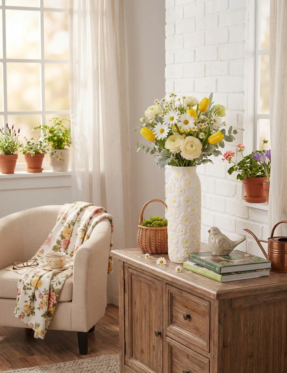 Vase Daisy – in Gruppenarrangement dekoriert