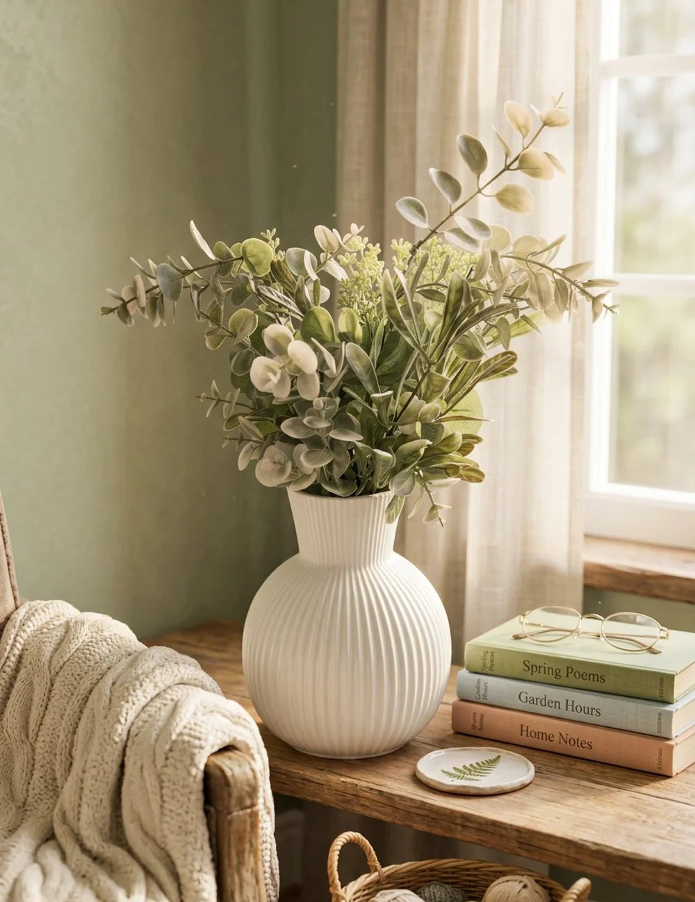 Vase Deborah – dekoriert im Wohnambiente