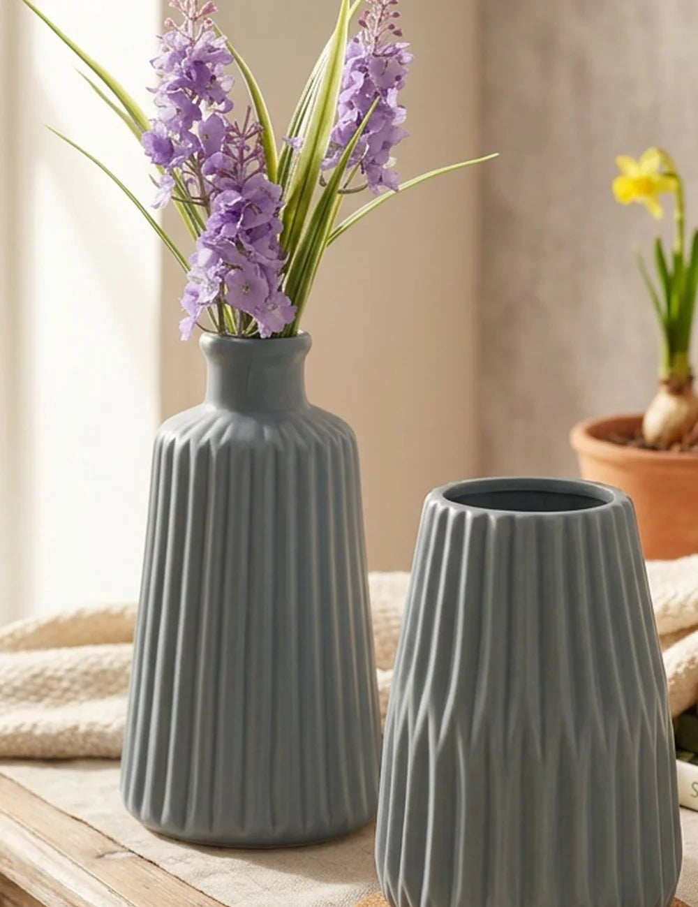 Vase Esko Blau – Ansicht von der Seite