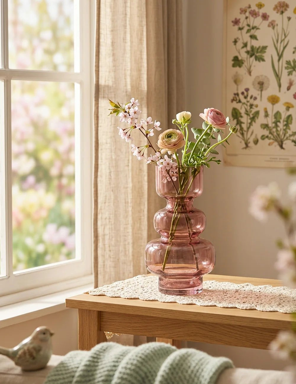 Vase Gianna Rosa – dekoriert im Wohnambiente