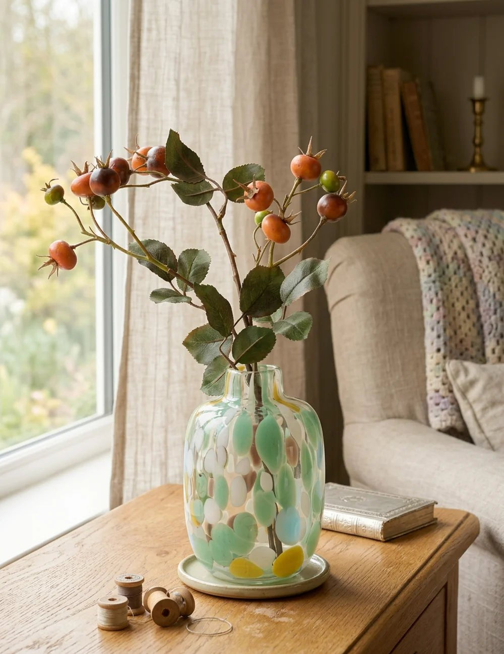Vase Greena, 17cm – dekoriert im Wohnambiente