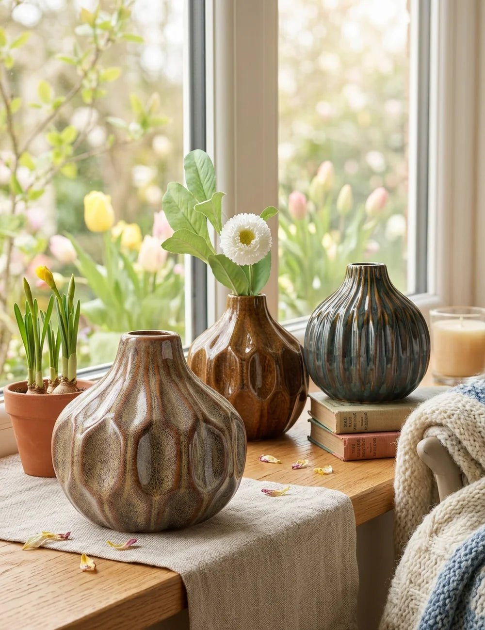 Vase Lenja – in Gruppenarrangement dekoriert