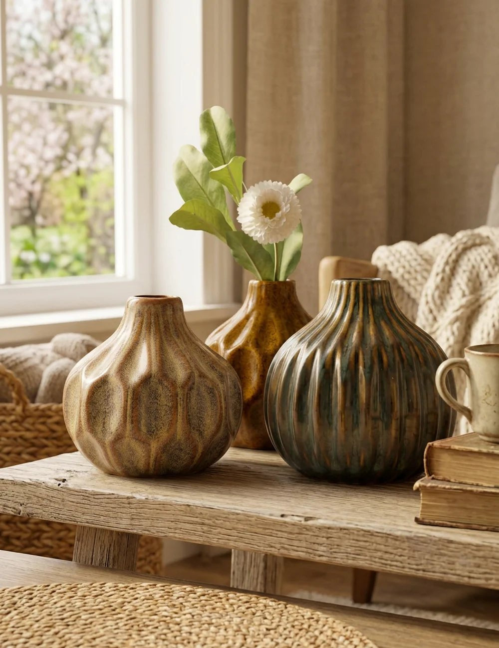 Vase Lenja – dekoriert im Wohnambiente