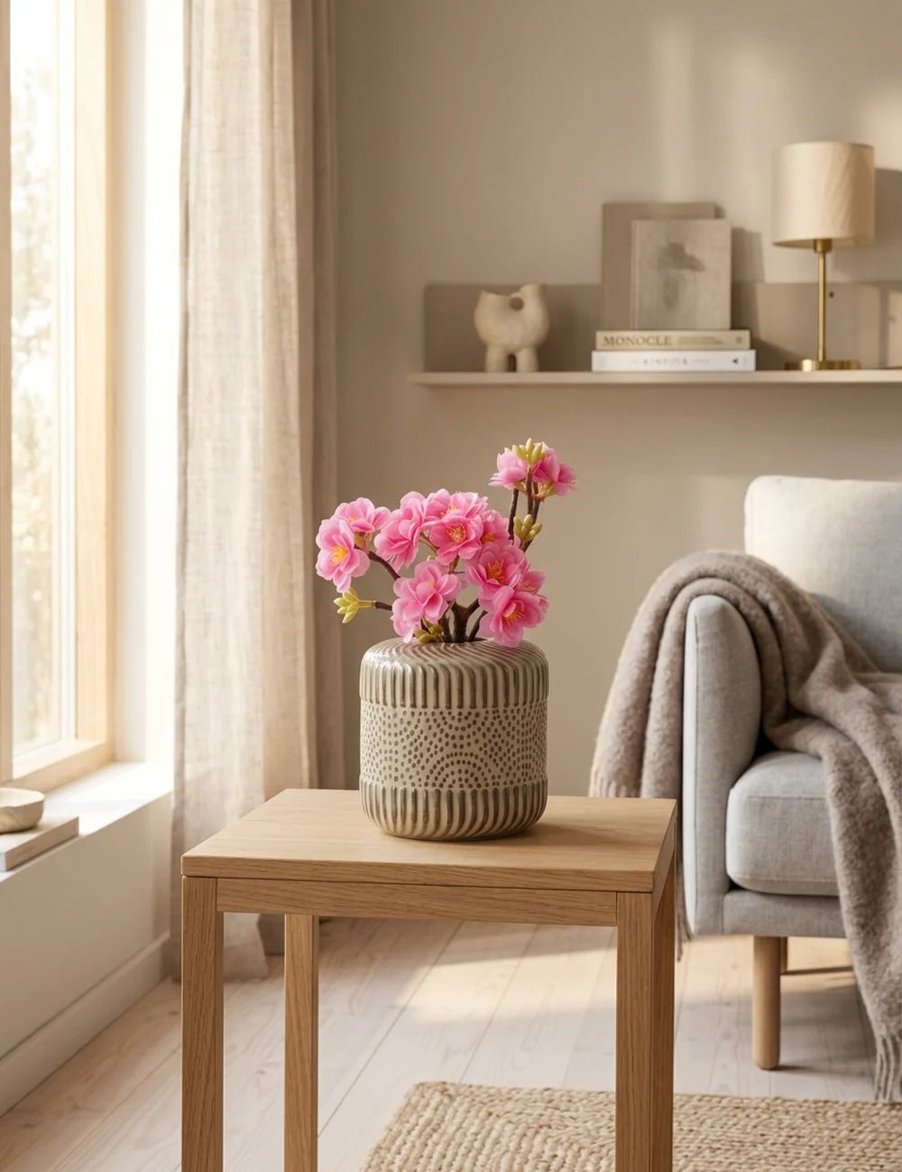 Vase Lou – dekoriert im Wohnambiente