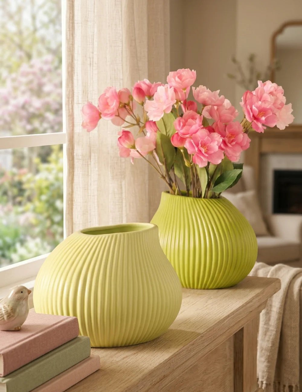 Vase Porty – dekoriert im Wohnambiente