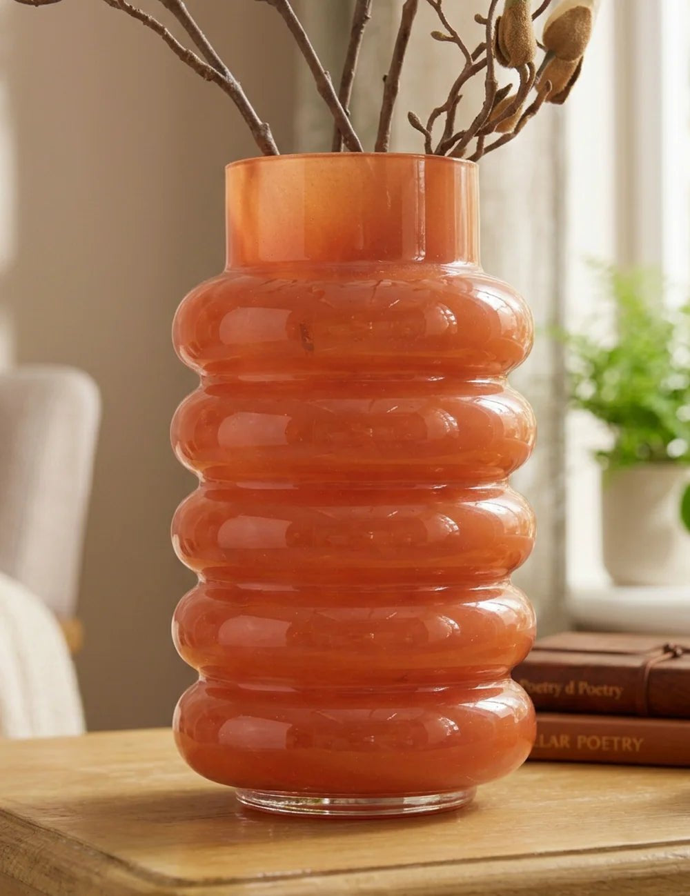 Vase Ribbo, Dunkelrosa – Nahaufnahme Materialdetail