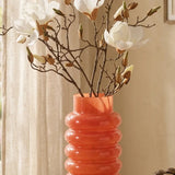 Vase Ribbo, Dunkelrosa – Ansicht von der Seite