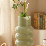 Vase Ribbo, Hellgrün – Ansicht von der Seite