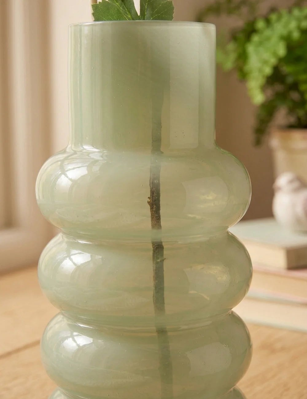 Vase Ribbo, Hellgrün – Nahaufnahme Materialdetail