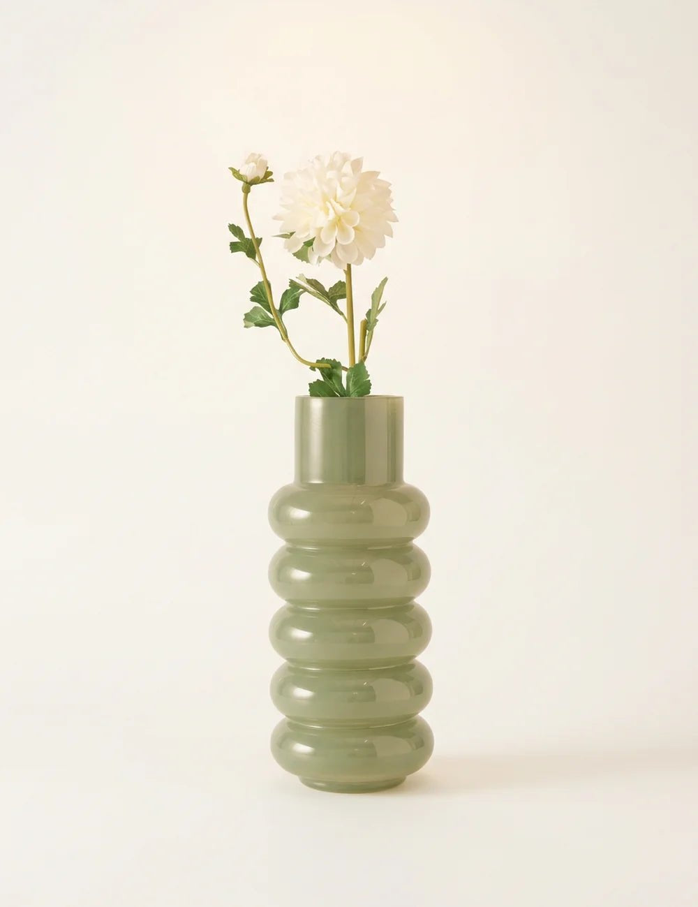 Vase Ribbo, Hellgrün – Produktansicht frontal