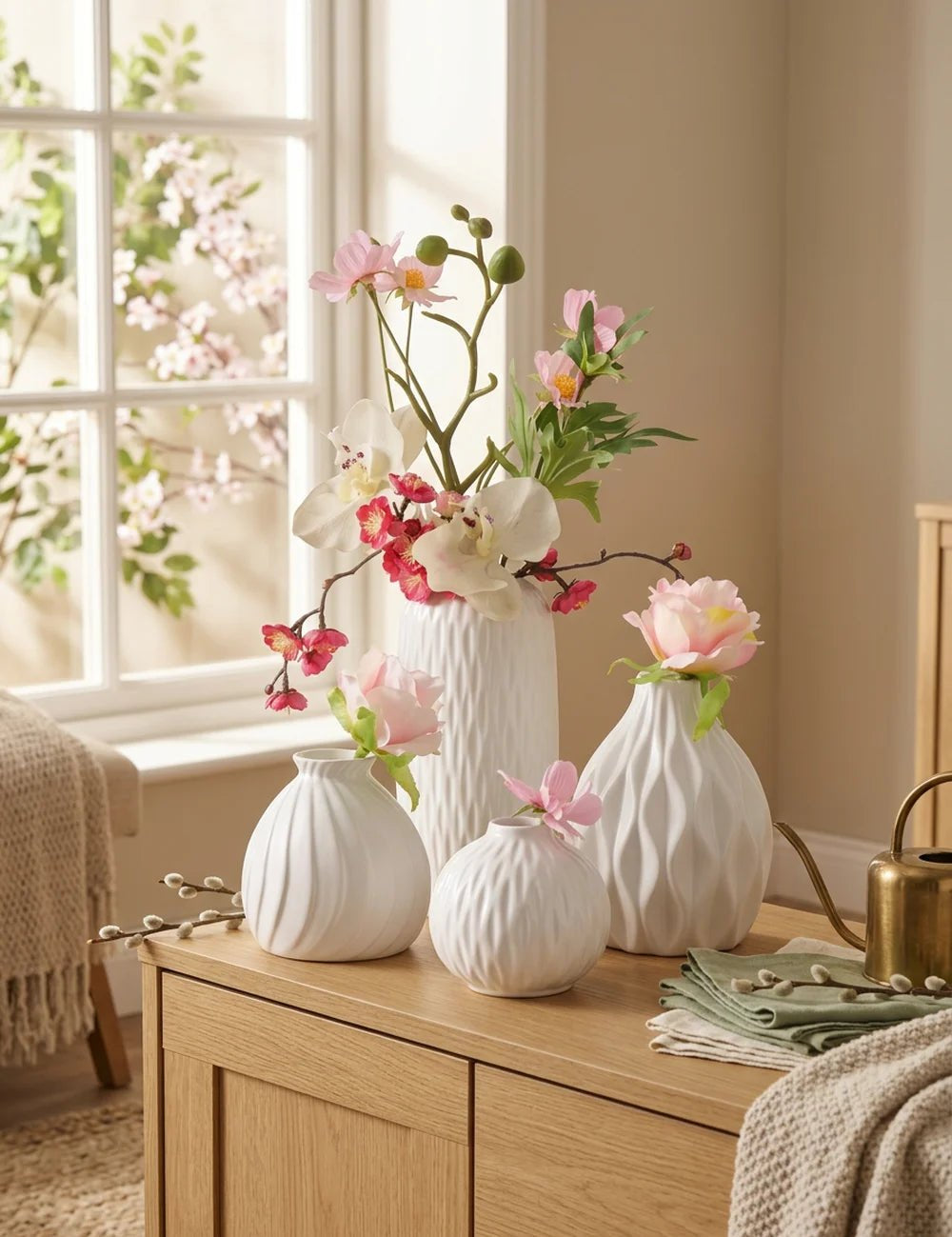 Vase Zalina – dekoriert im Wohnambiente