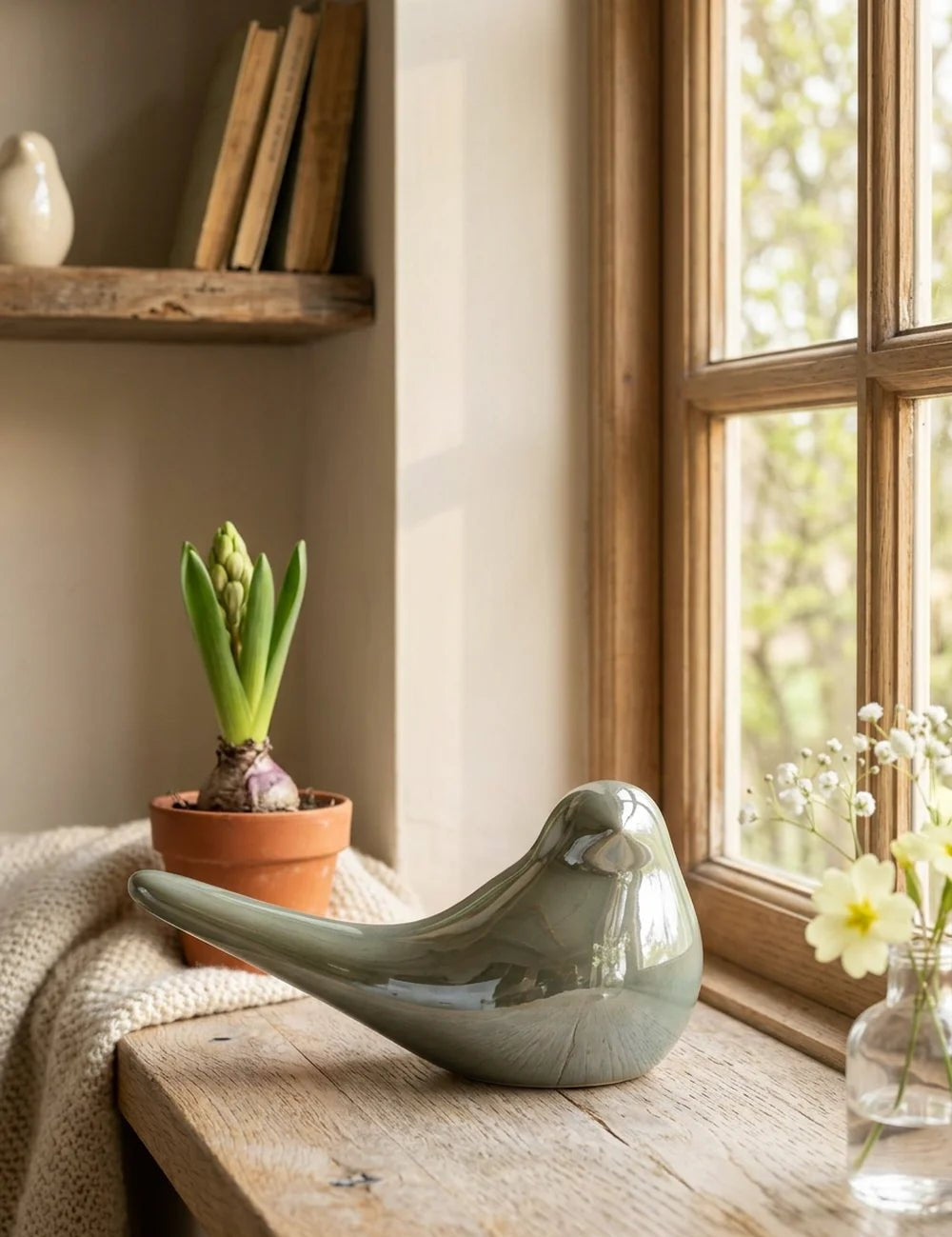 Vogel Perly – in Gruppenarrangement dekoriert