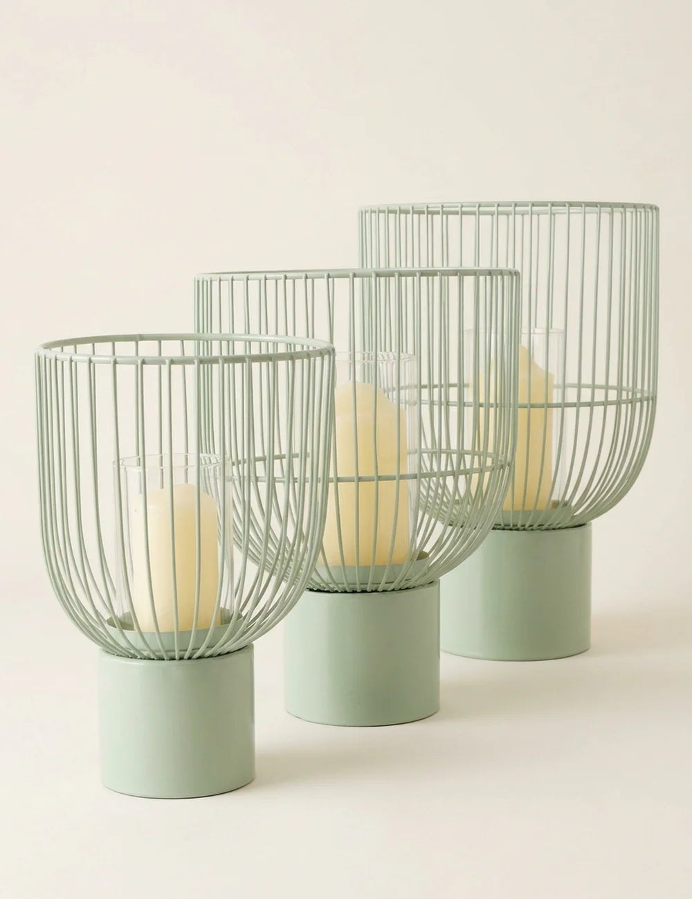 Windlicht Cindy grün – Produktansicht frontal