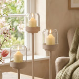 Windlicht Senza Beige – Ansicht von der Seite